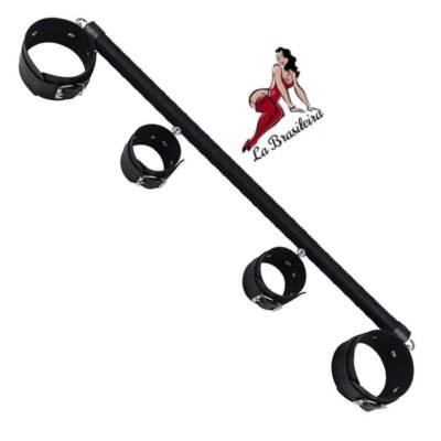 Séparateur de jambes Noir avec Menottes & Chevillières